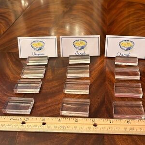 Vintage acrylic place card holders dozen